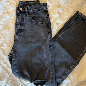 Black Ripped Mom Jeans